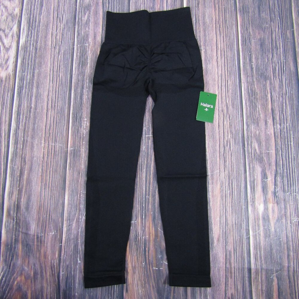 Halara NEW NWT Womens Small Black Leggings Butt Scrunch Yoga Gym Workout 7/8 - Picture 3 of 4